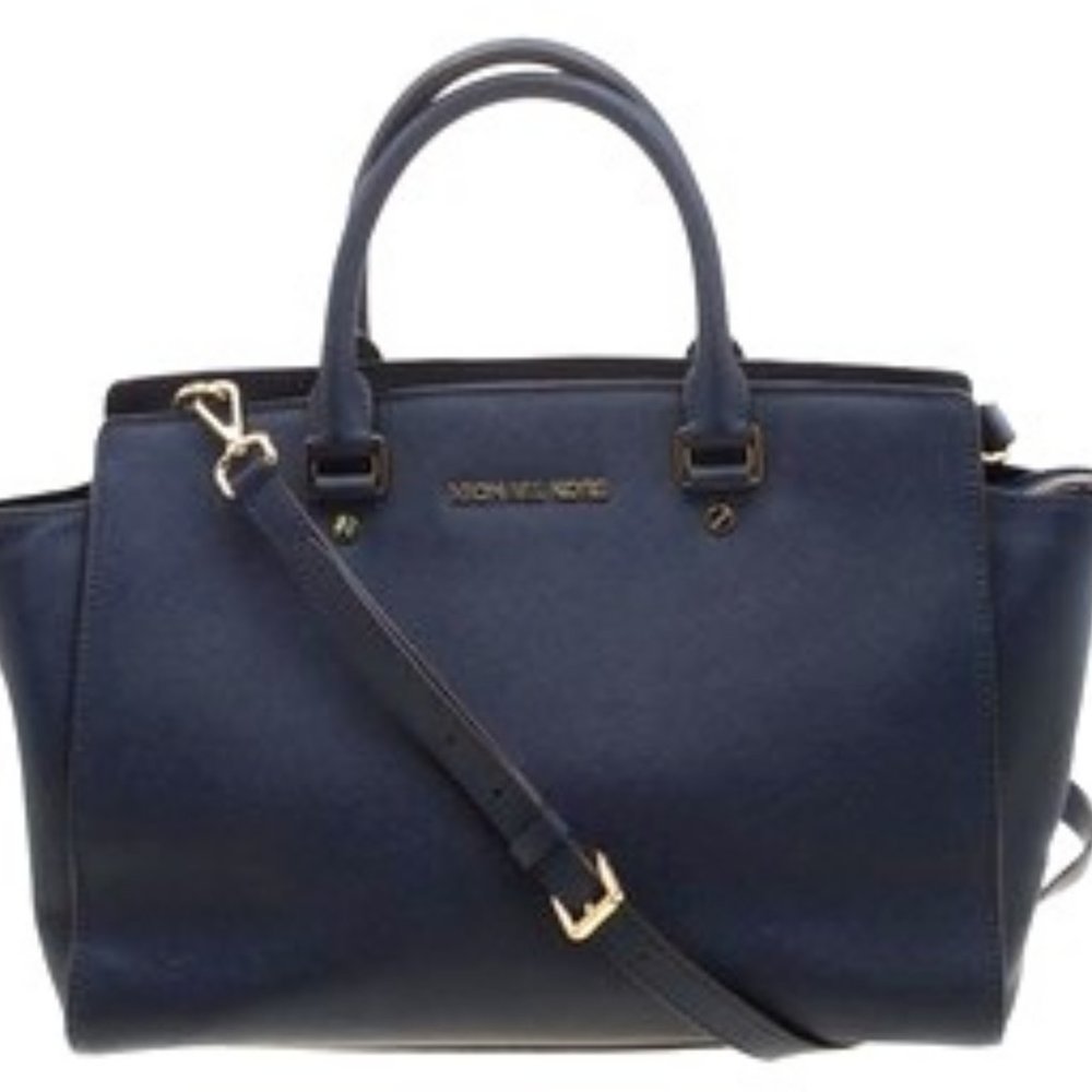 MICHAEL KORS SELMA SAFFIANO LEATHER SATCHEL LG